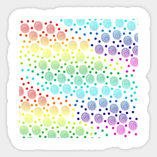 Rainbow Circles and Dots Sticker